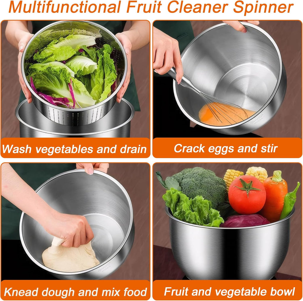 6L Stainless Steel Salad Spinner C213