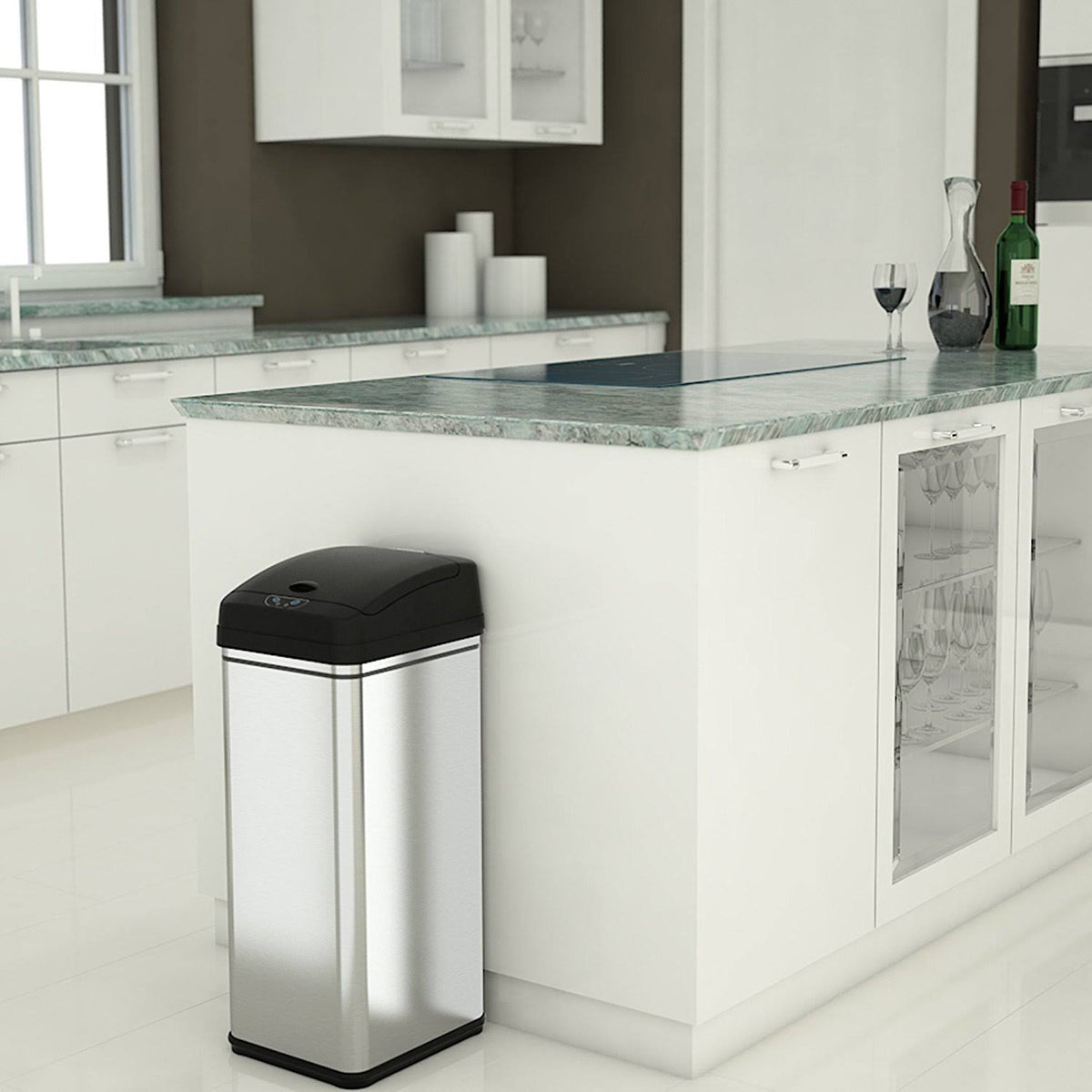 13 Gallon Automatic Touchless Sensor Kitchen Trash Can M2776