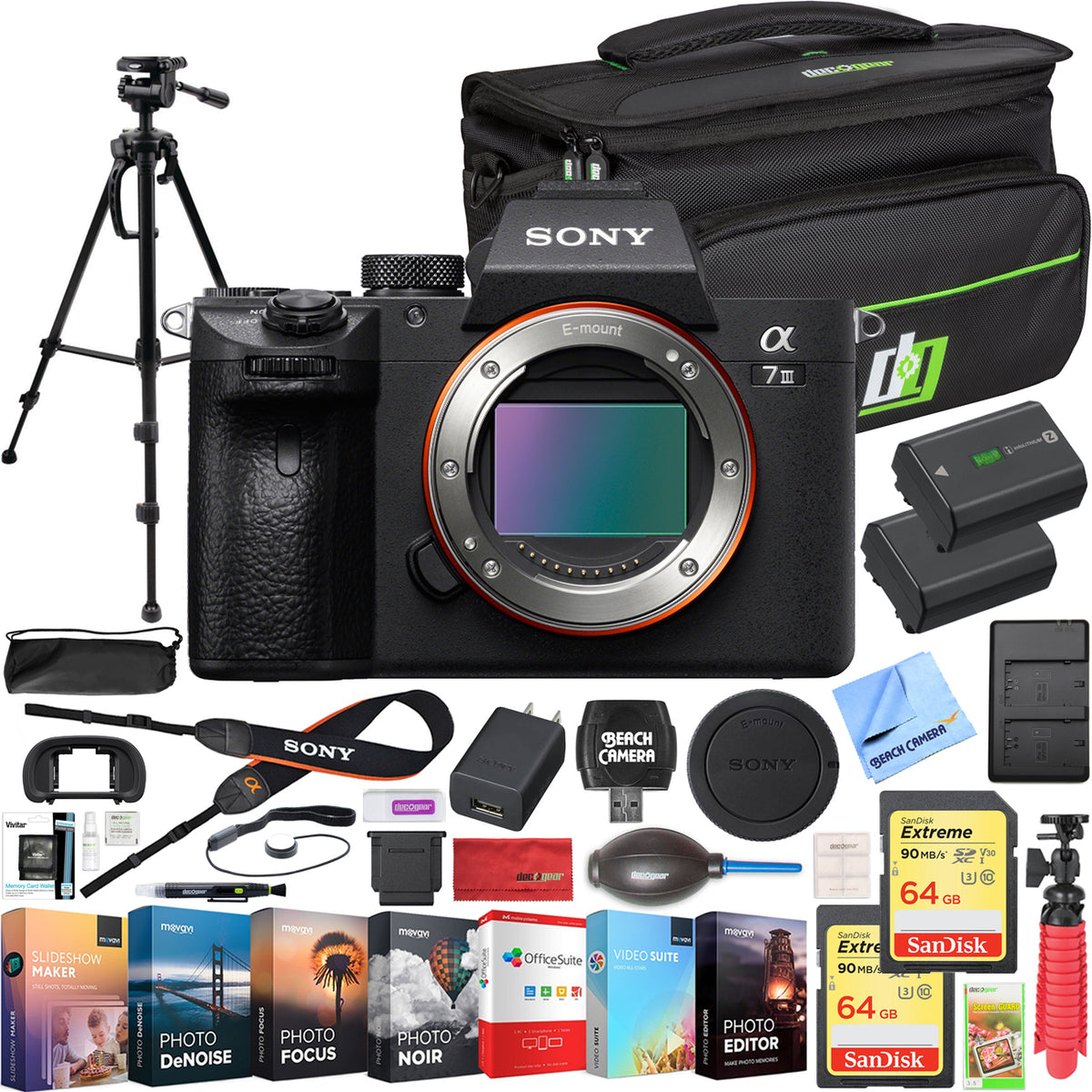 Full Frame Mirrorless Interchangeable Lens Camera Body Bundle with Travel Bag, 2x 64GB Memory Cards, and Accessories (18 Items) S334