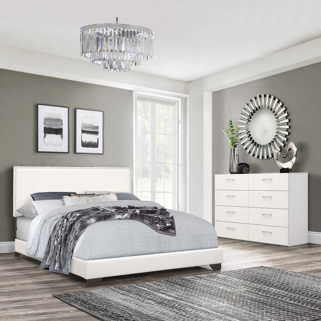 Charcoal Fabric Upholstered Queen Bed D6648
