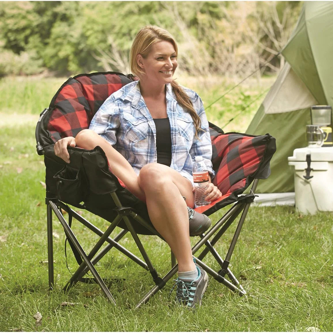 Oversized Folding Camping Chair with Padded Seats, 500-lb. Capacity Q128133
