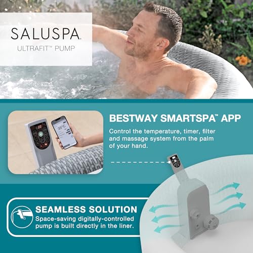 Large Round 7 Person Inflatable Hot Tub with Cover V530365
