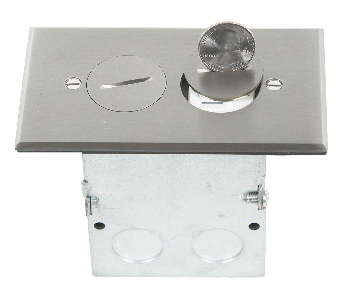 1 Gang 20A Tamper Weather Resistant Floor Box Electrical Outlet Kit F4318