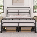 White Metal Twin Bed Frame with Headboard U42164