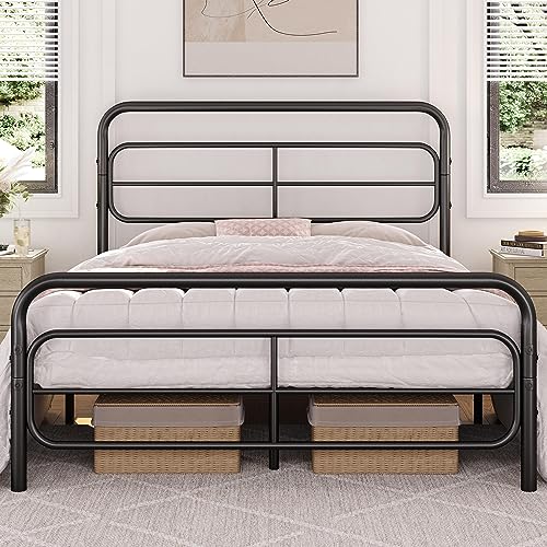 White Metal Twin Bed Frame with Headboard U42164