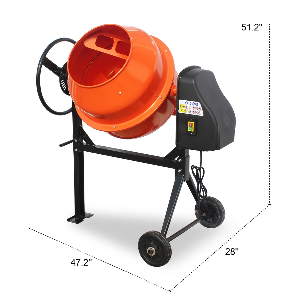 4/5HP Electric Concrete Cement Mixer 5 Cu Ft R87134