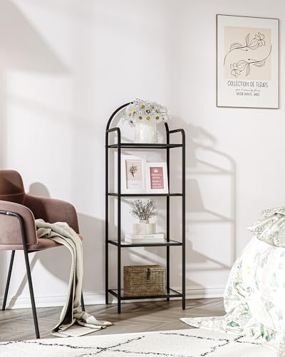 6 Tier Tempered Glass Steel Frame Bookcase X161626