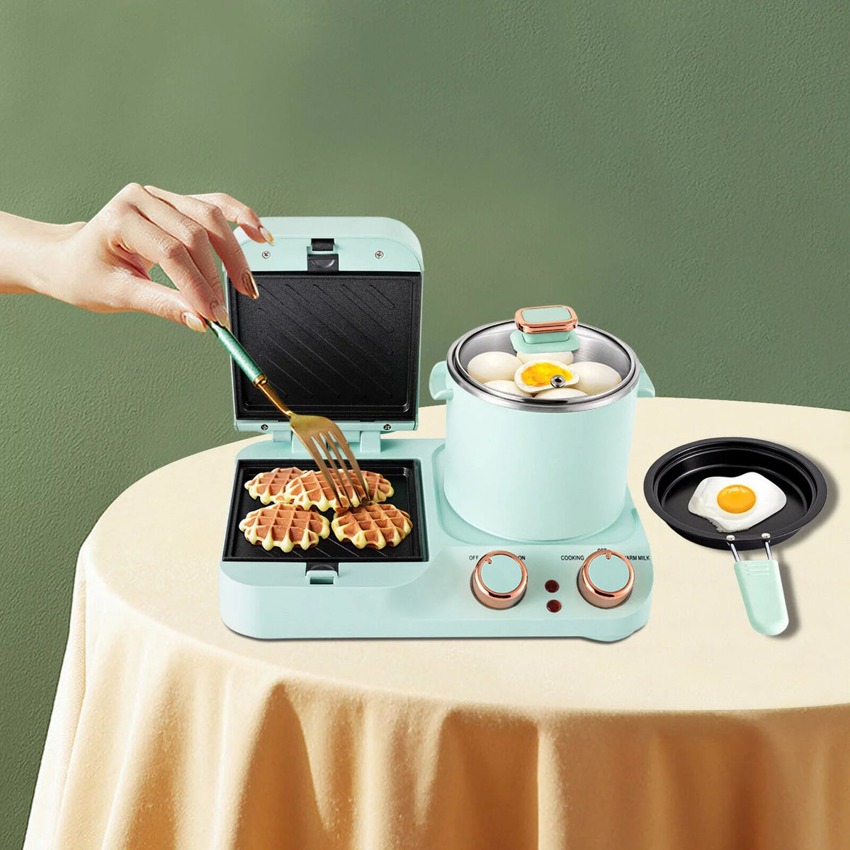 Electric Breakfast Station Mini Toaster Sandwich Machine Non-stick M3678