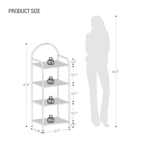 6 Tier Tempered Glass Steel Frame Bookcase X161626