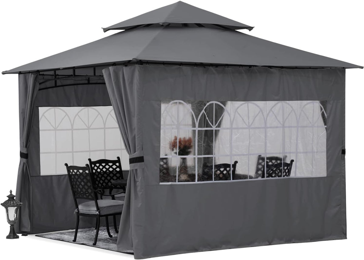10’x10’ Winter Gazebo with Sidewalls and Church Window C811