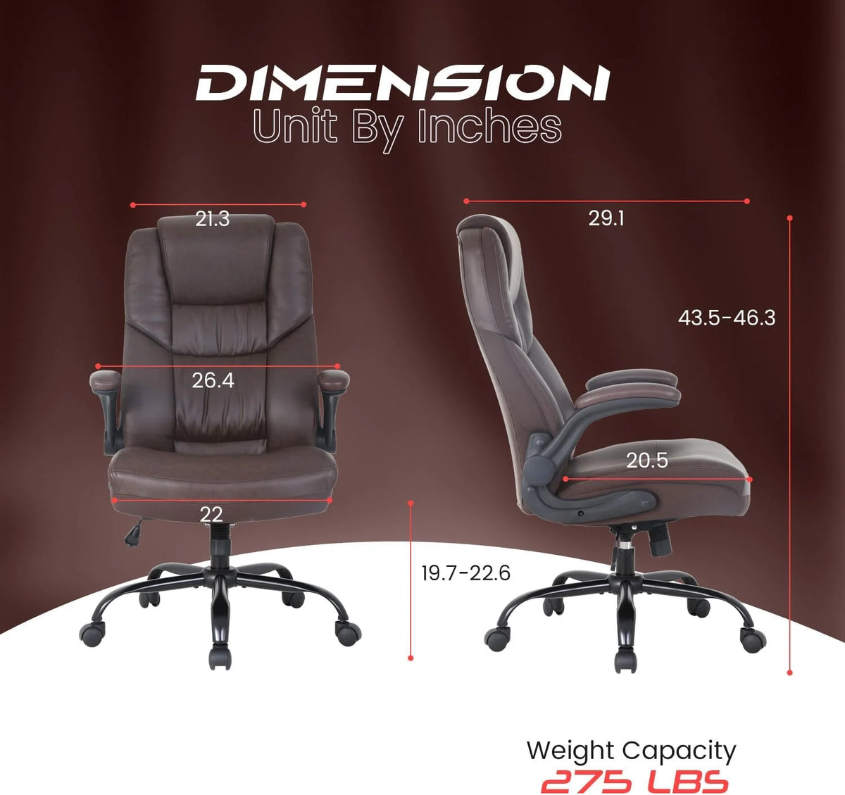 Brown Ergonomic PU Leather Office Chair J46536