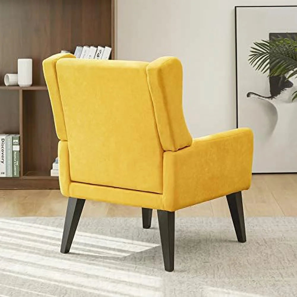 Yellow Upholstered Wingback Armchair X657
