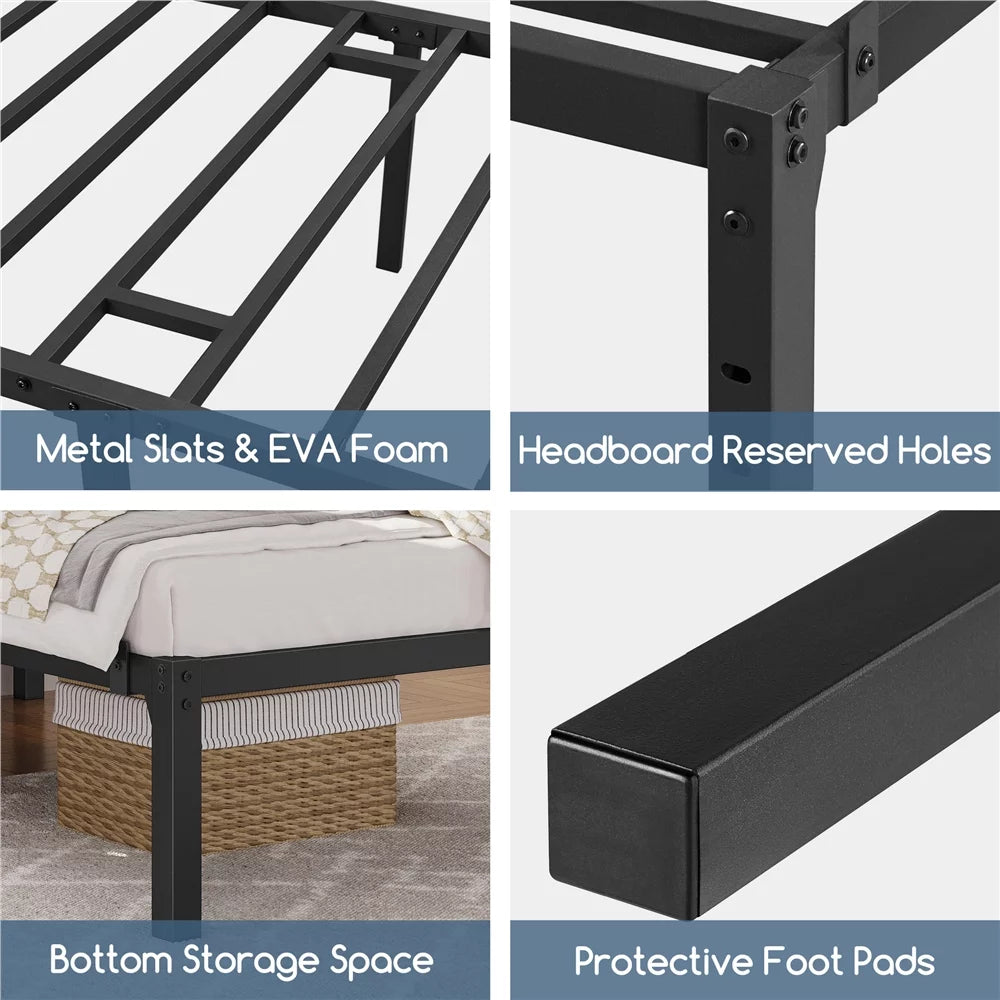 Black Metal Platform Bed Frame E632