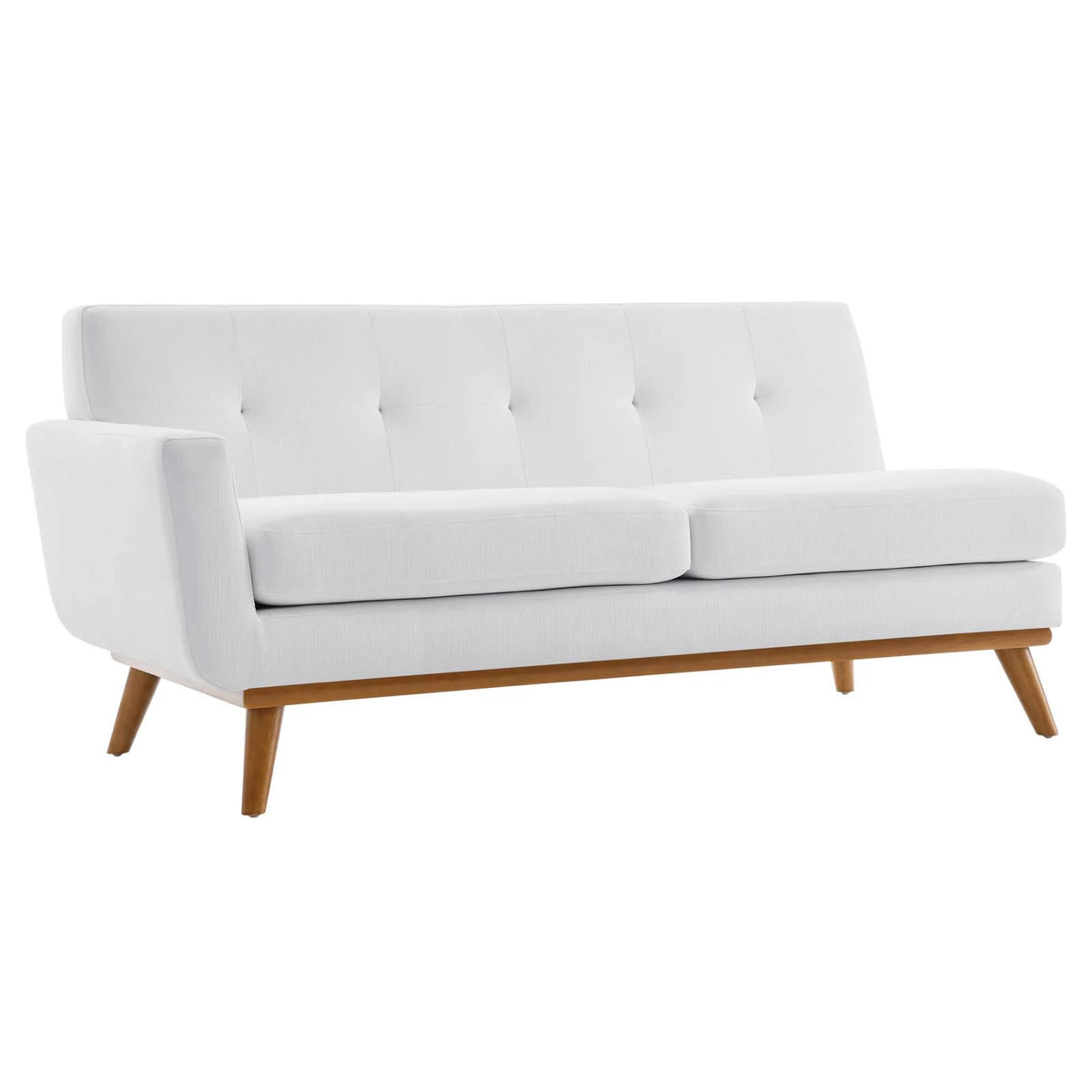White Upholstered Fabric Loveseat S2539