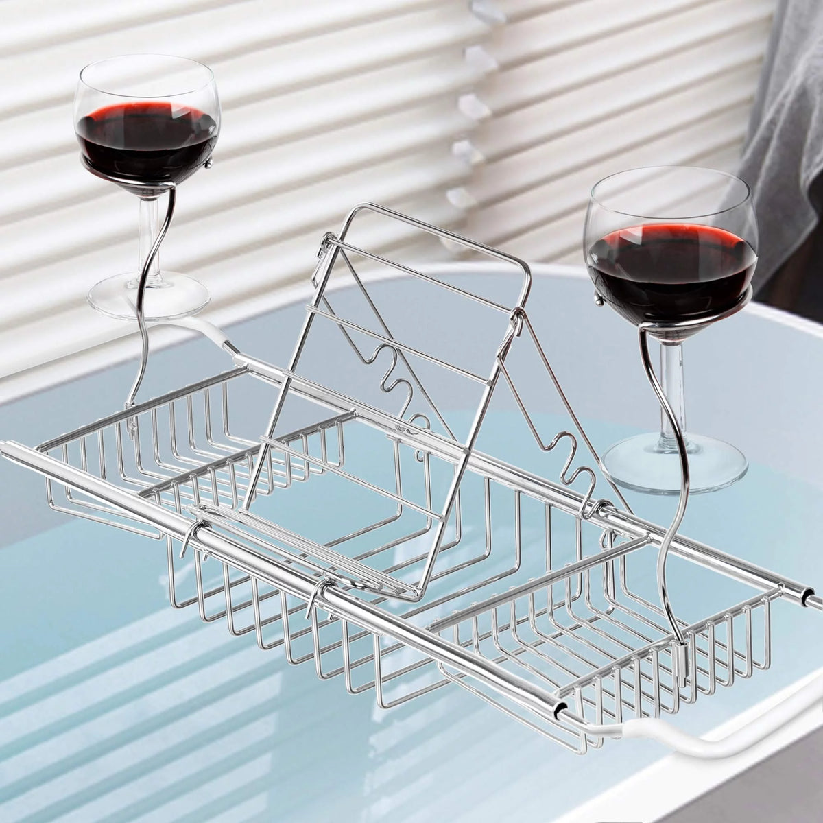 Stainless Steel Bathtub Caddy Tray with Extending Sides C2240