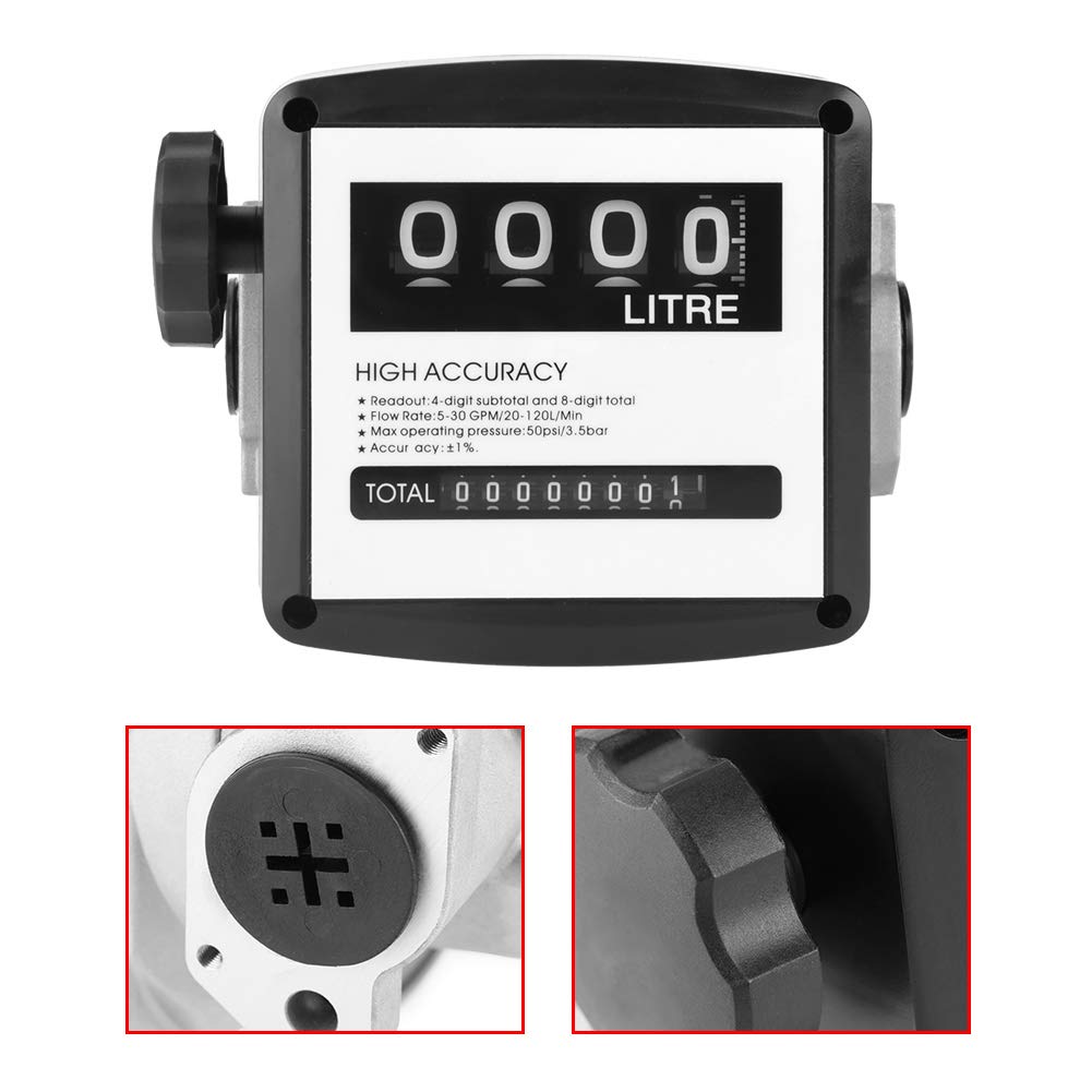 Digital Aluminum Flow Meter with 4-Digital Batch Display Pack of 2 X4602