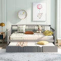 Grey Full Size Wood Daybed with Trundle T18400
