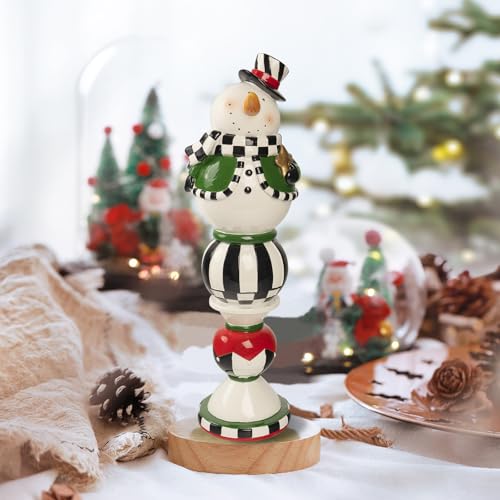 Black and White Checkered Resin Snowman Christmas Decorations Q547560
