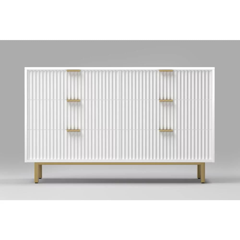 White 6 Drawer Dresser T2481