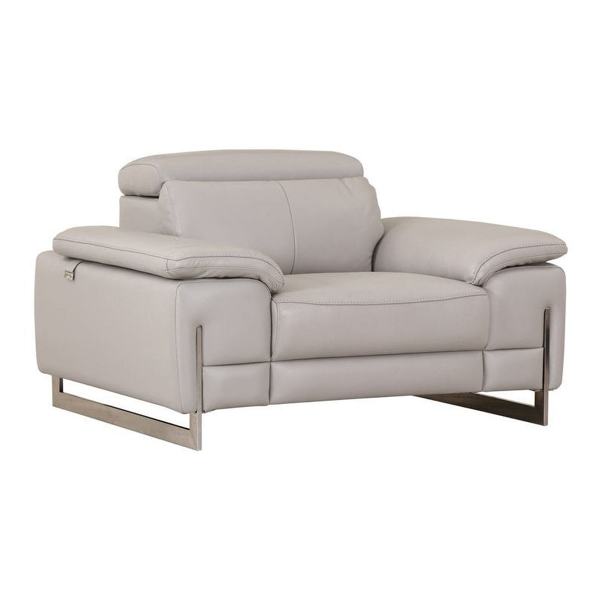 Light Gray Genuine Italian Leather Chair W860