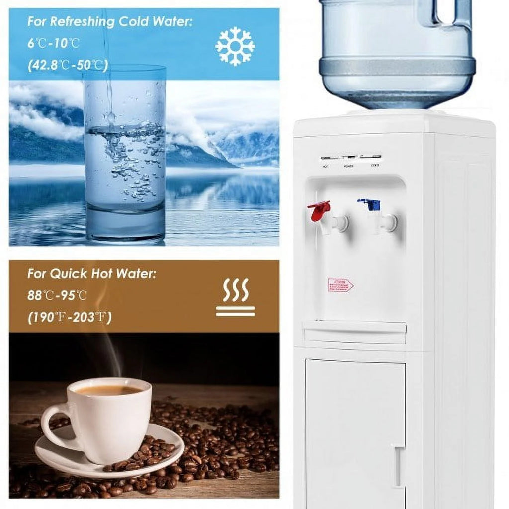 5 Gallons Hot and Cold Water Cooler Dispenser with Child Safety Lock Z518