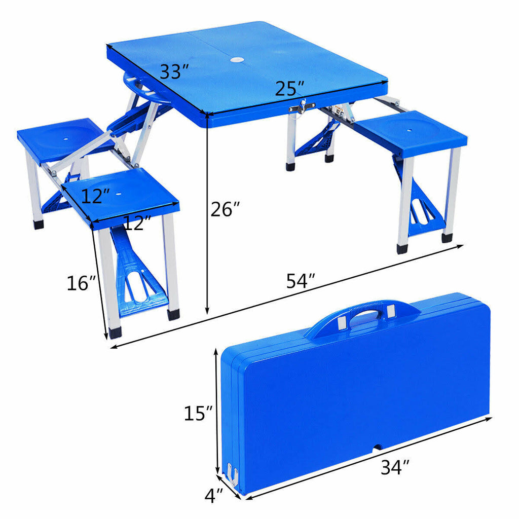 Folding Camping Table and Bench Set I98430