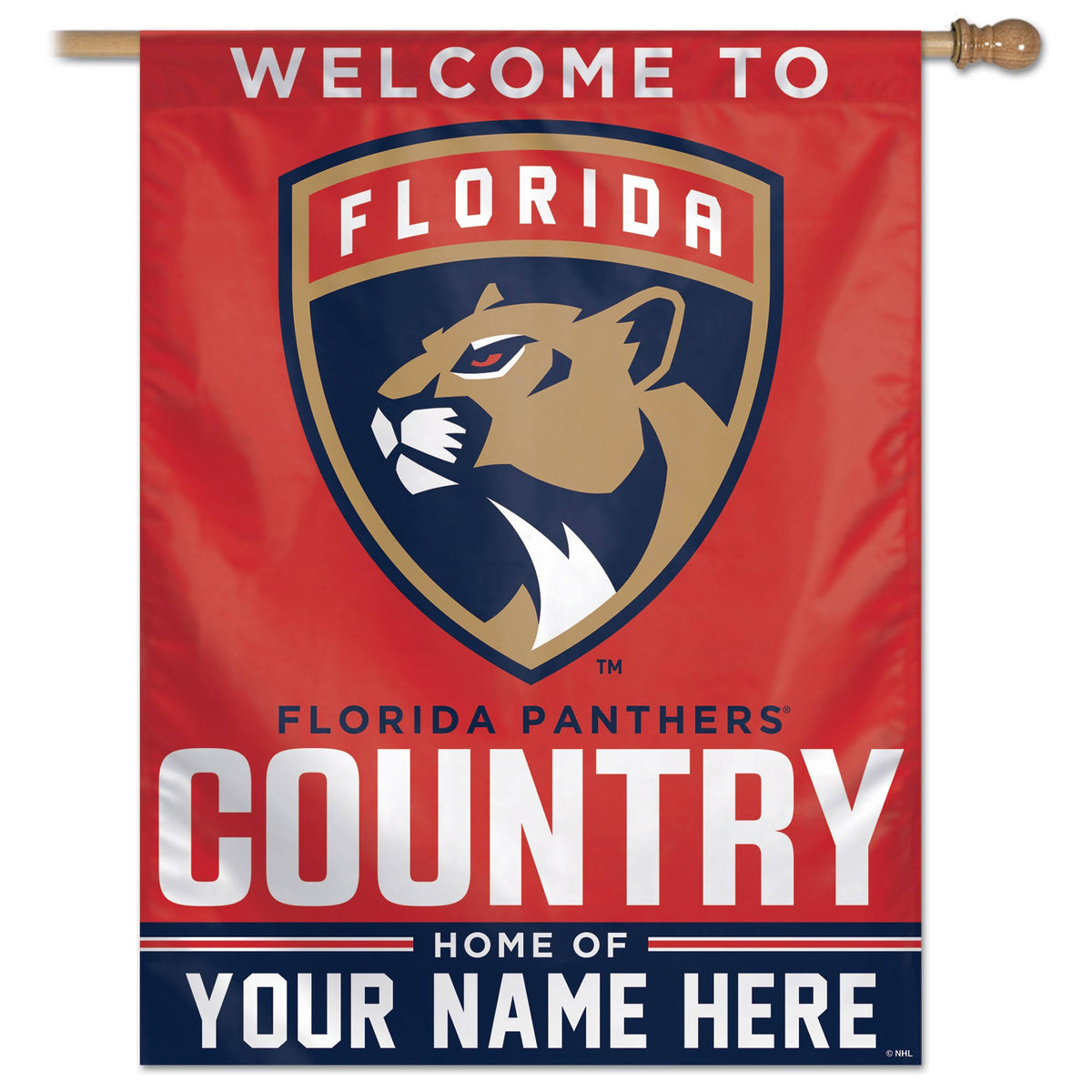 Florida Panthers Personalized 1-Sided Vertical Banner D459