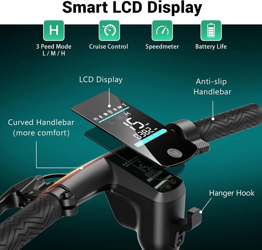 Electric Scooter with 500W Motor, 8.5 Solid Tires, 15 Miles Range B574