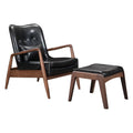 Black Lounge Chair and Ottoman G631
