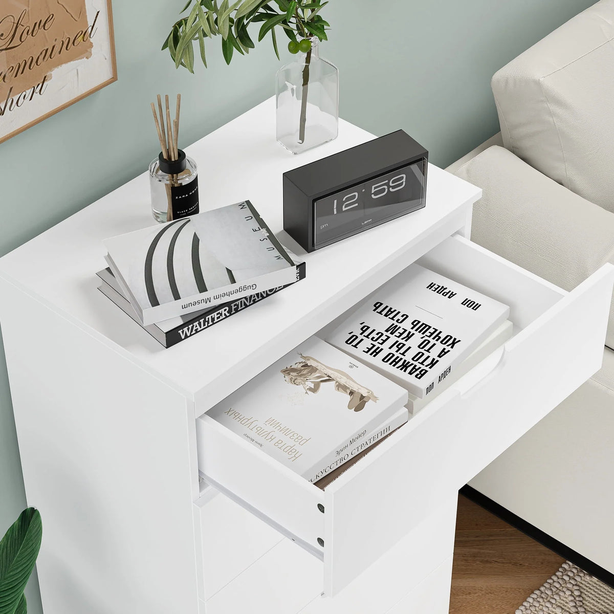 White 6 Drawer Dresser Z18988