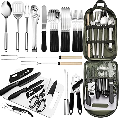 27 Piece Stainless Steel Camping Cookware Kit I675