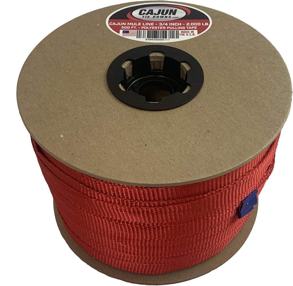3/4 Inch Red Polyester Pulling Tape (500 Feet) Pack of 2 H766