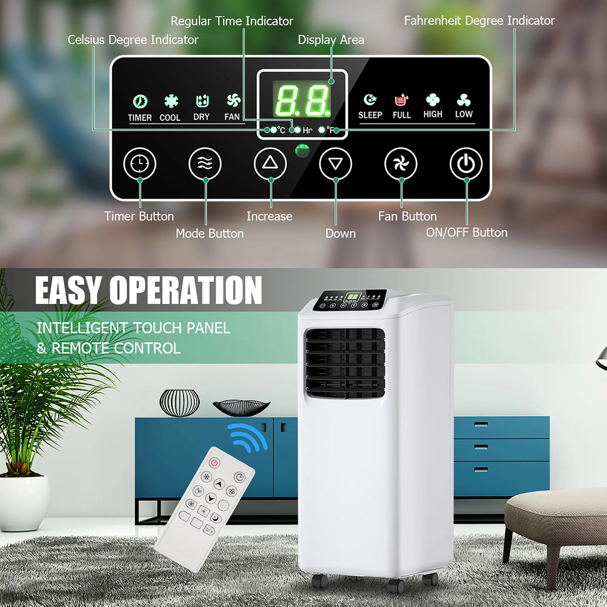 5500 BTU Portable Air Conditioner & Dehumidifier with Window Kit F94306