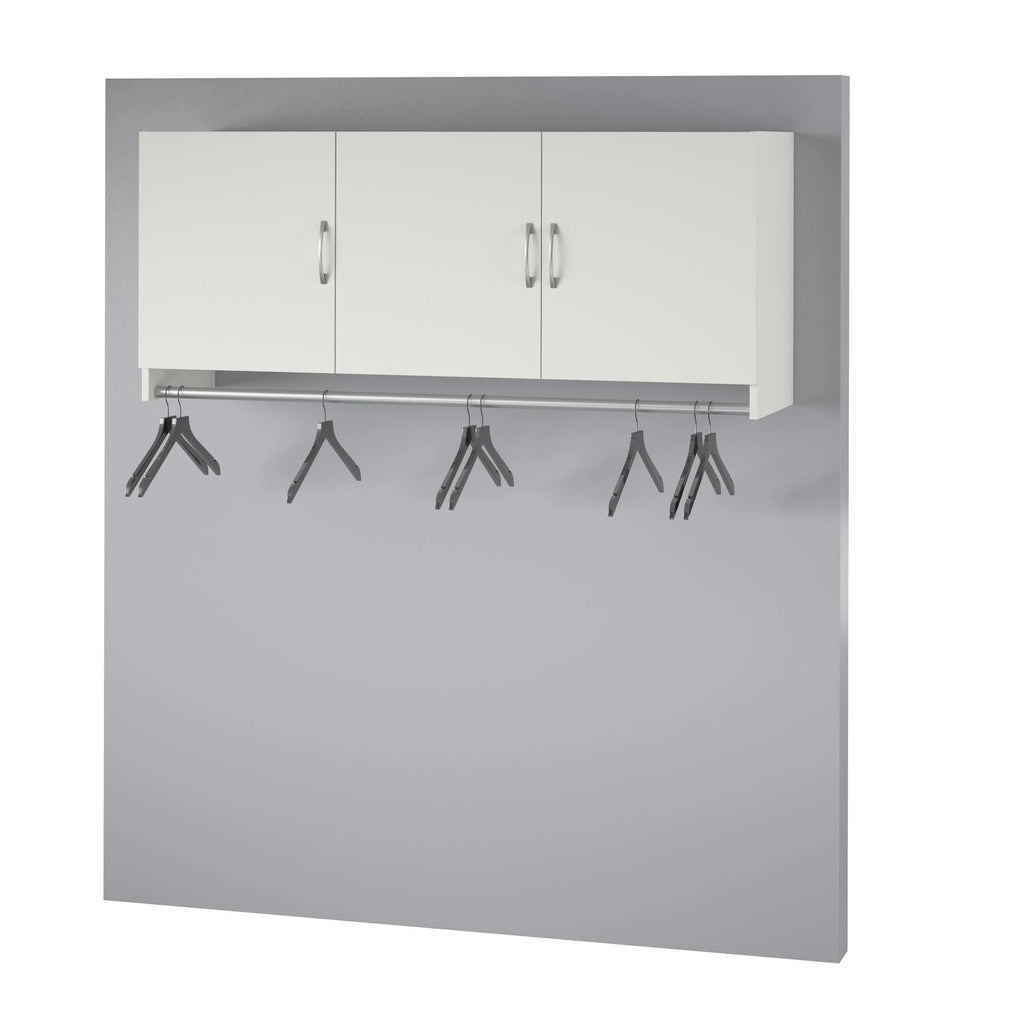 White 3 Door Wall Cabinet with Hanging Rod I1820