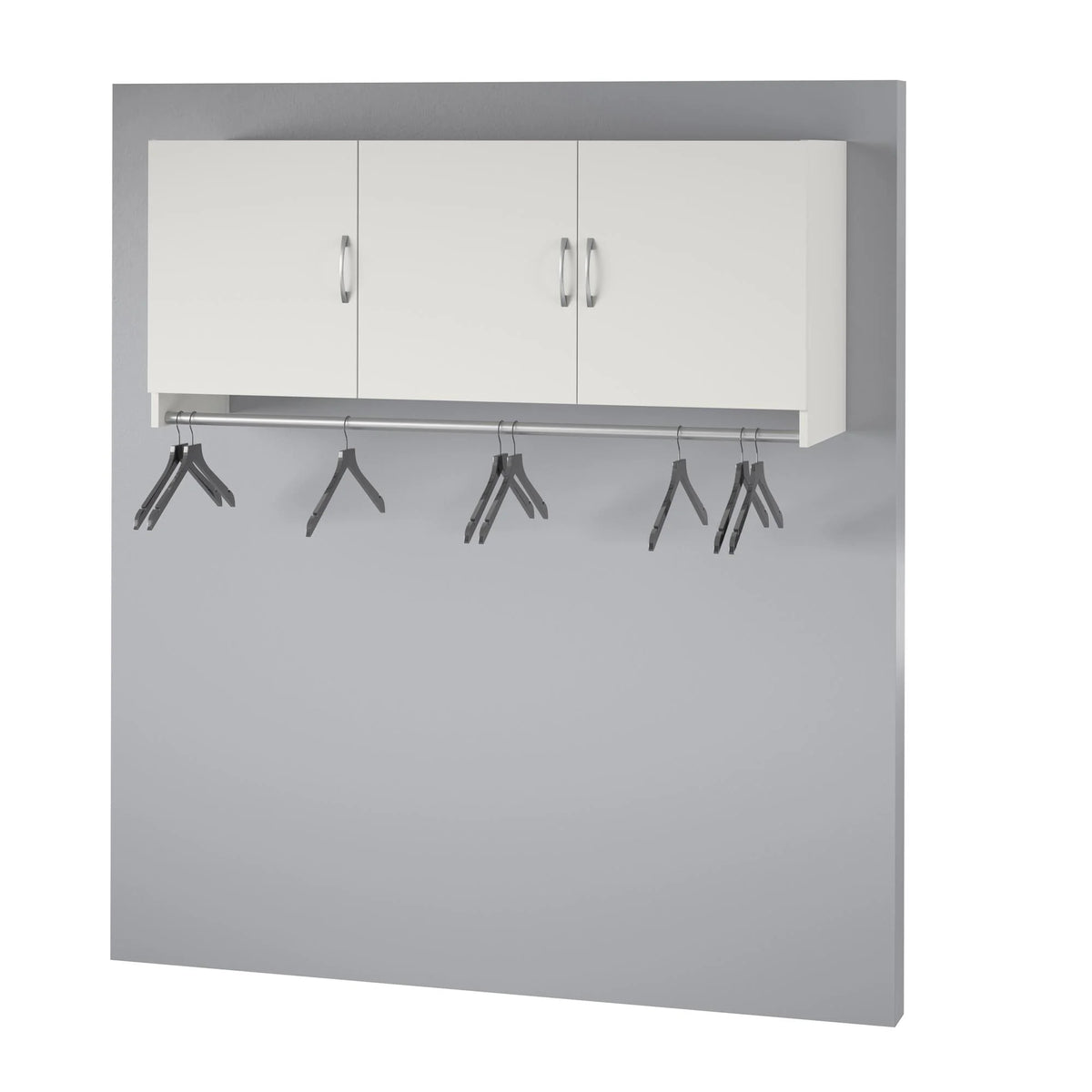 White 3 Door Wall Cabinet with Hanging Rod I1820