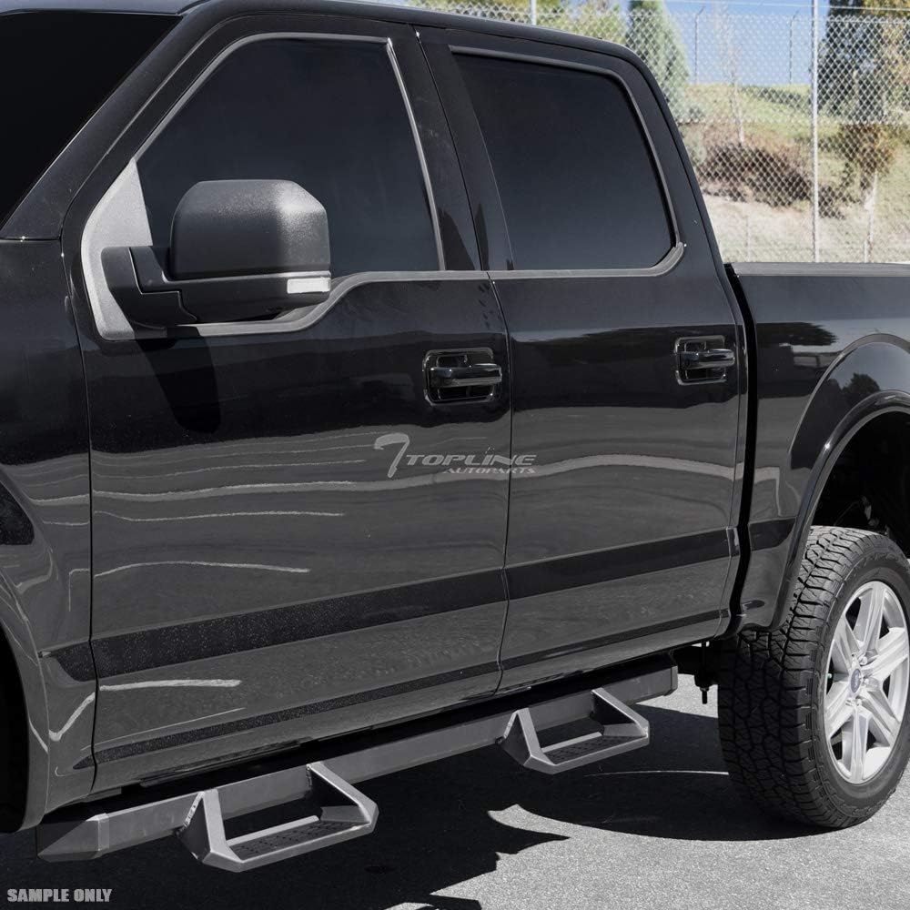 Matte Black Aluminum Drop Step Side Nerf Bars Running Boards X75751