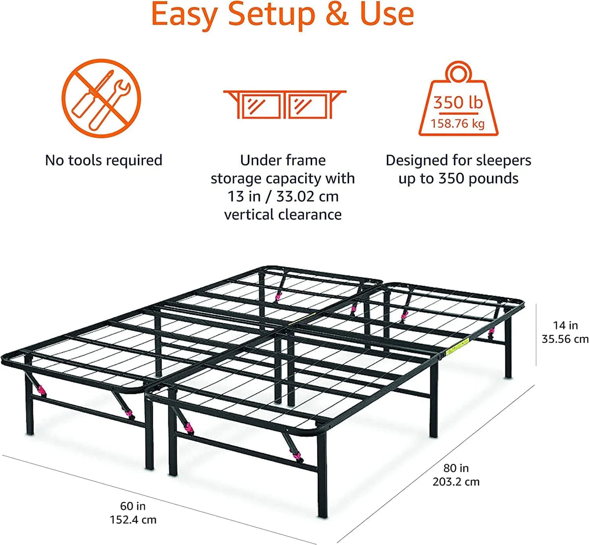 Black Queen Metal Platform Bed Frame Z759260