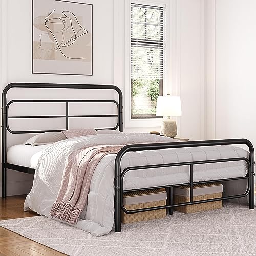 White Metal Twin Bed Frame with Headboard U42164