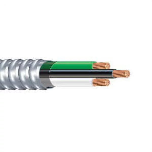 Metal Clad Cable with Ground, Aluminum, Stranded Copper Conductor (50ft Cut) C4398