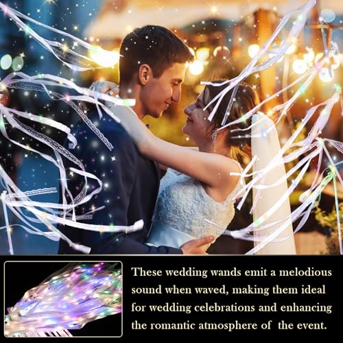 Light up Wedding Wands with Ribbons & Bells P3053