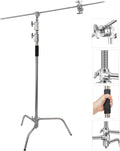 10.8ft Stainless-Steel C Stand with Boom Arm, 2pcs Grip Heads O630