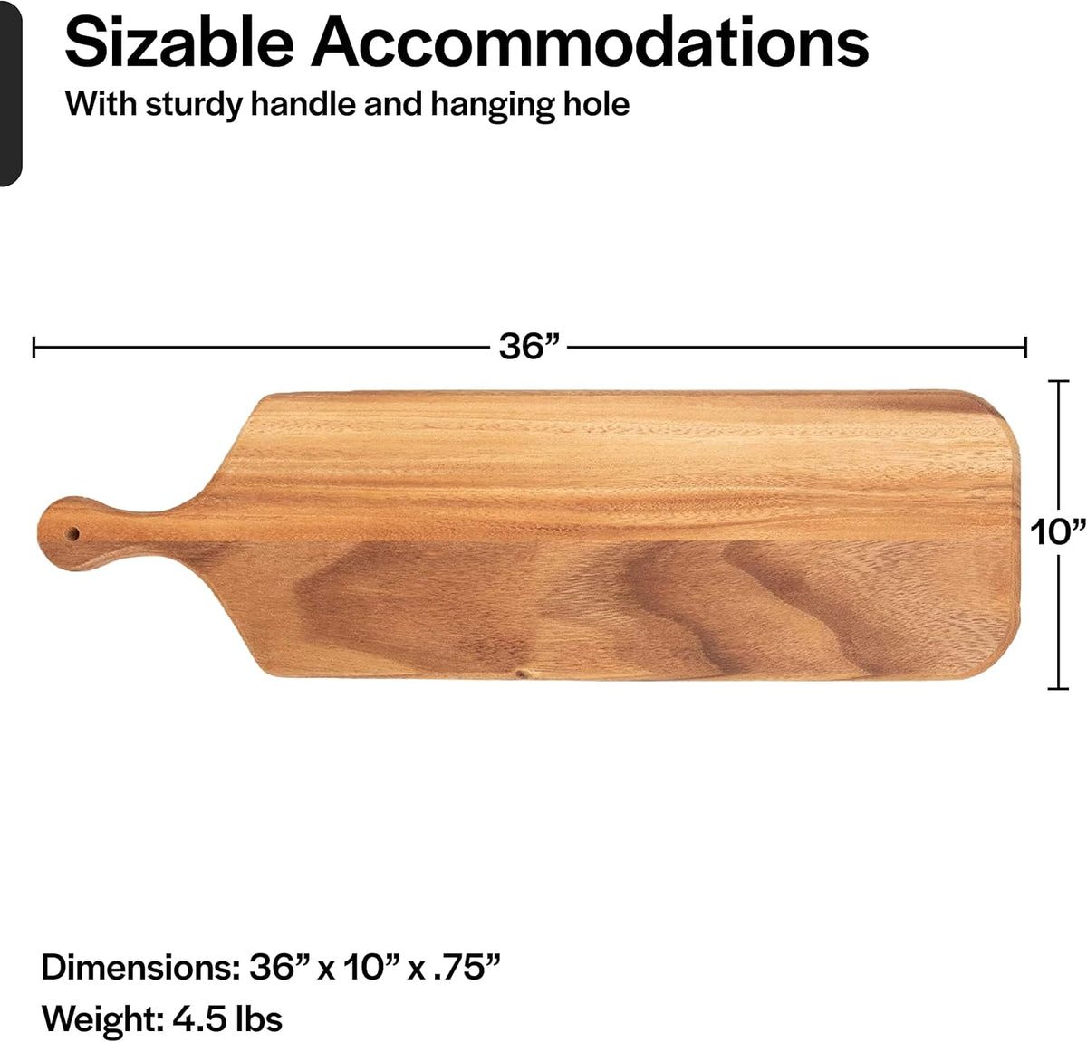 Acacia Wood Bread Board 36 x 10 inch Cutting Board I11079