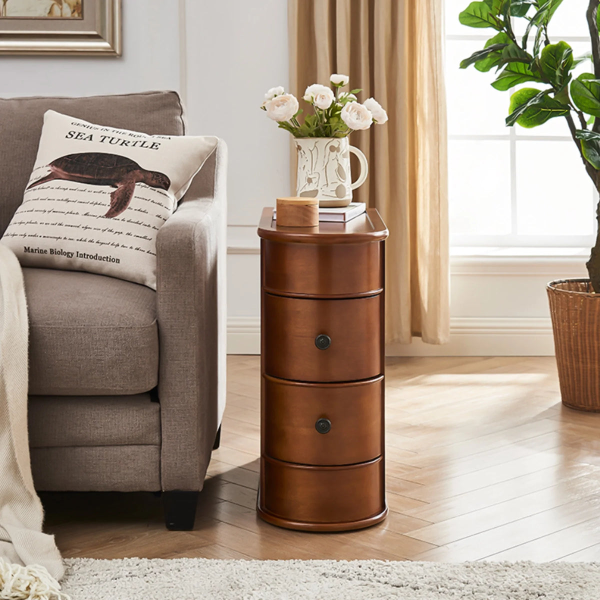 2-Drawer Wood End Table Y8649