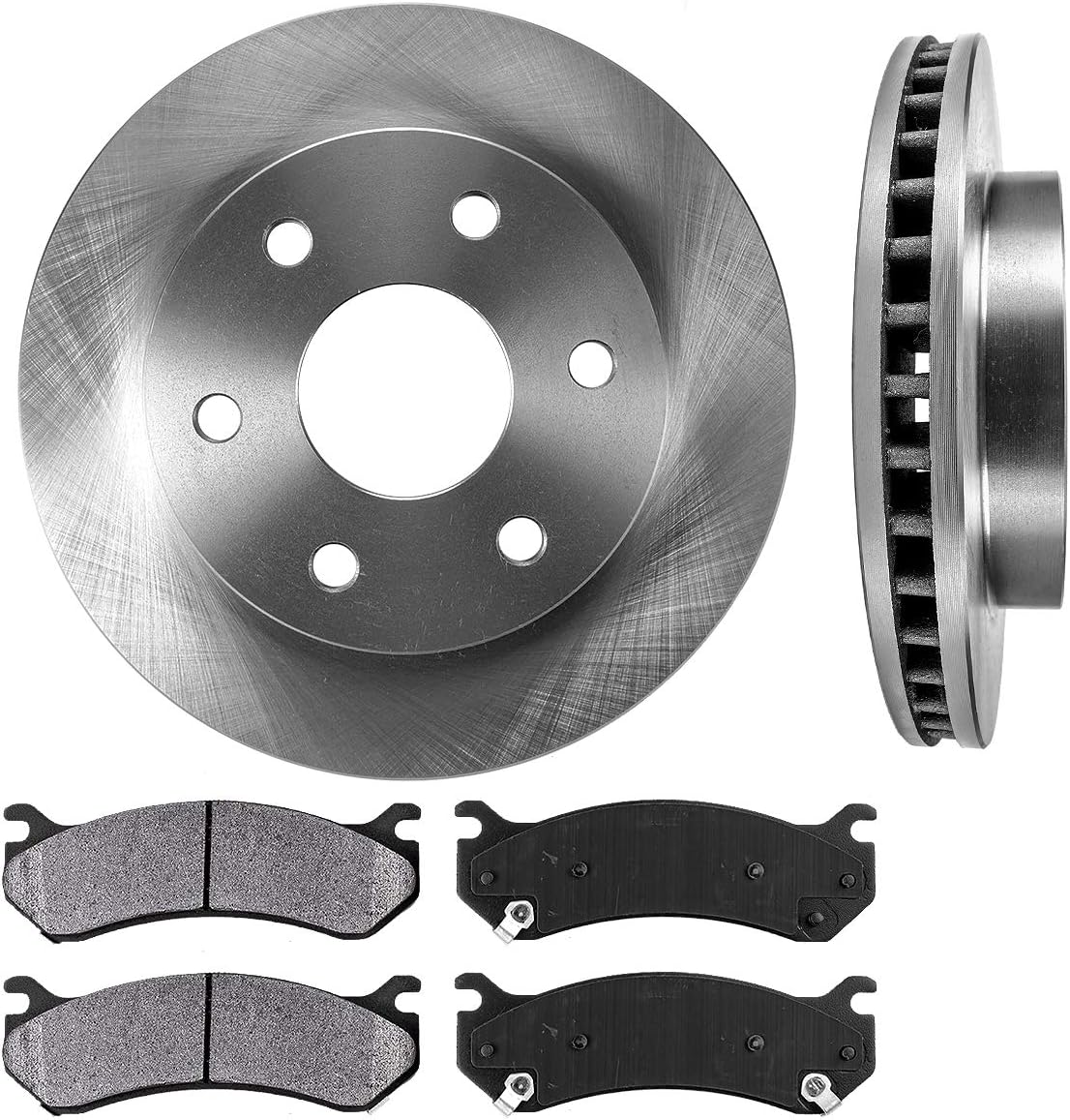 Front 305 mm Brake Disc Rotors and Metallic Brake Pads Q396405