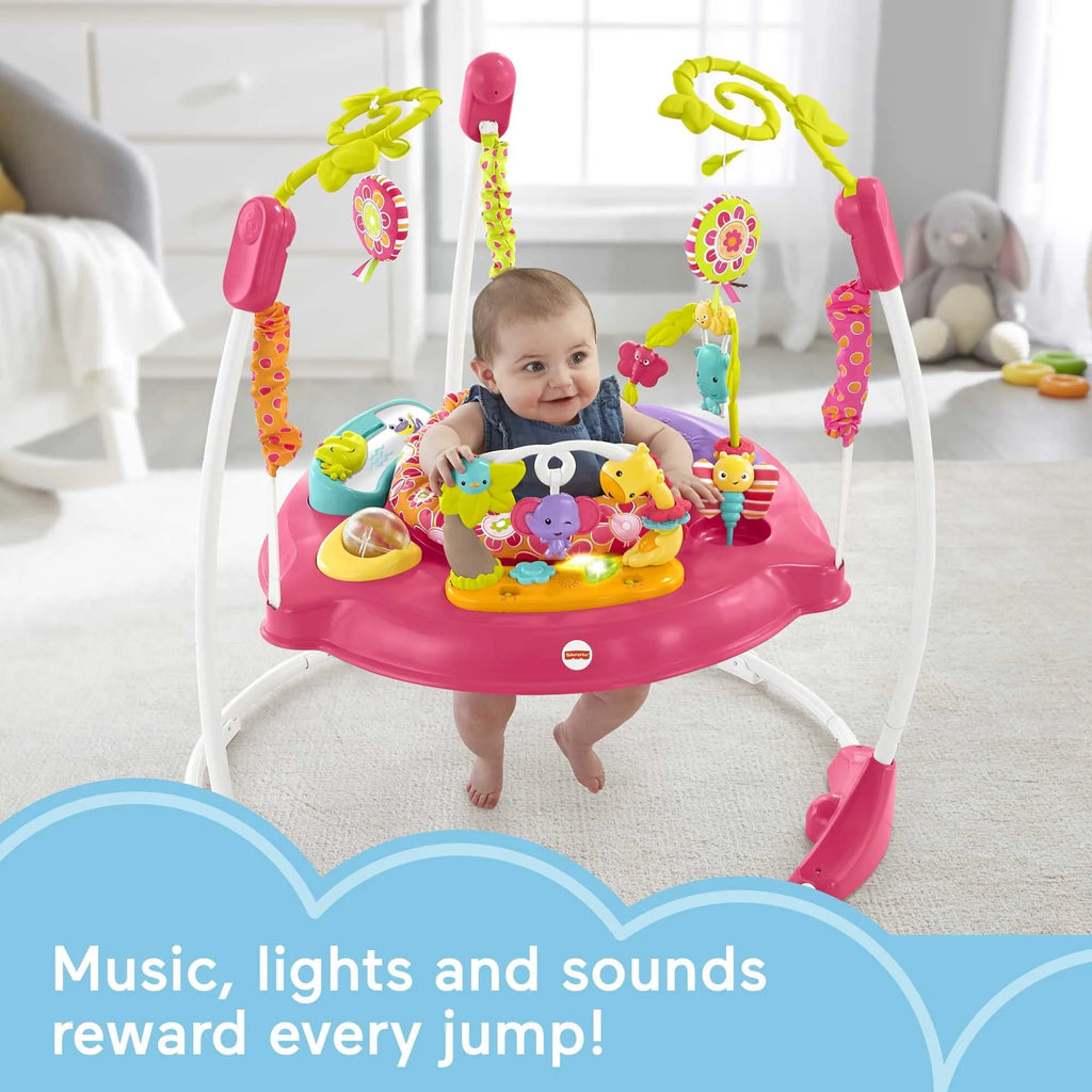 Pink Baby Bouncer Activity Center with Music and Lights L798028