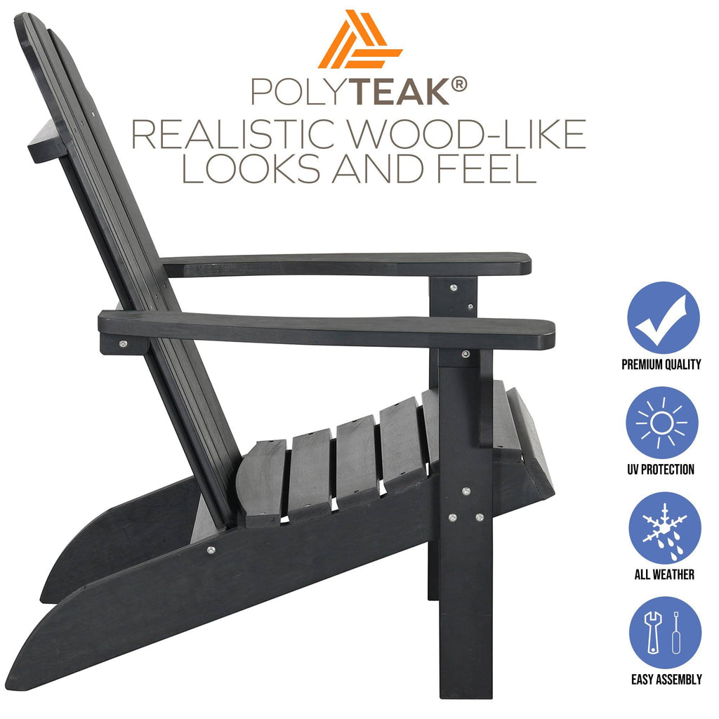 Brown Poly Faux Wood Adirondack Chair D615