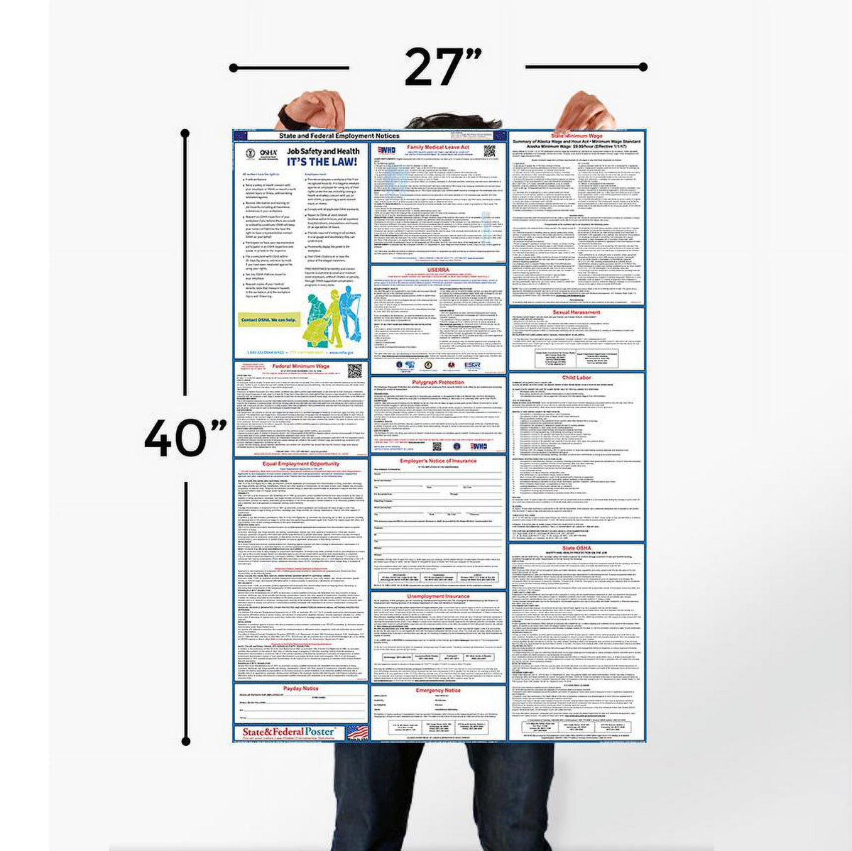 Connecticut State and Federal Labor Law Poster (Spanish) J46516