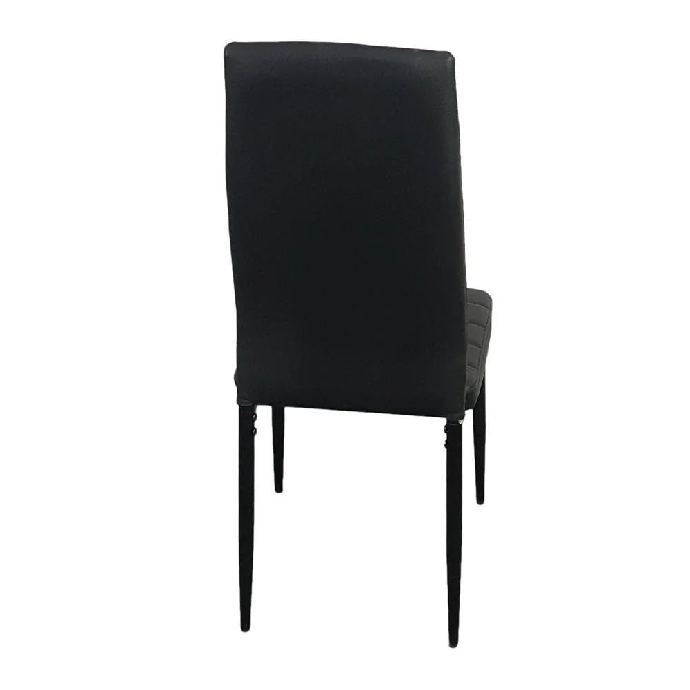 Set of 4 Black PU Leather Dining Side Chairs A374