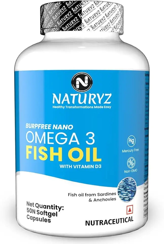 Omega 3 Fish Oil 2000 Mg with Vitamin D3 50 Softgels B7813