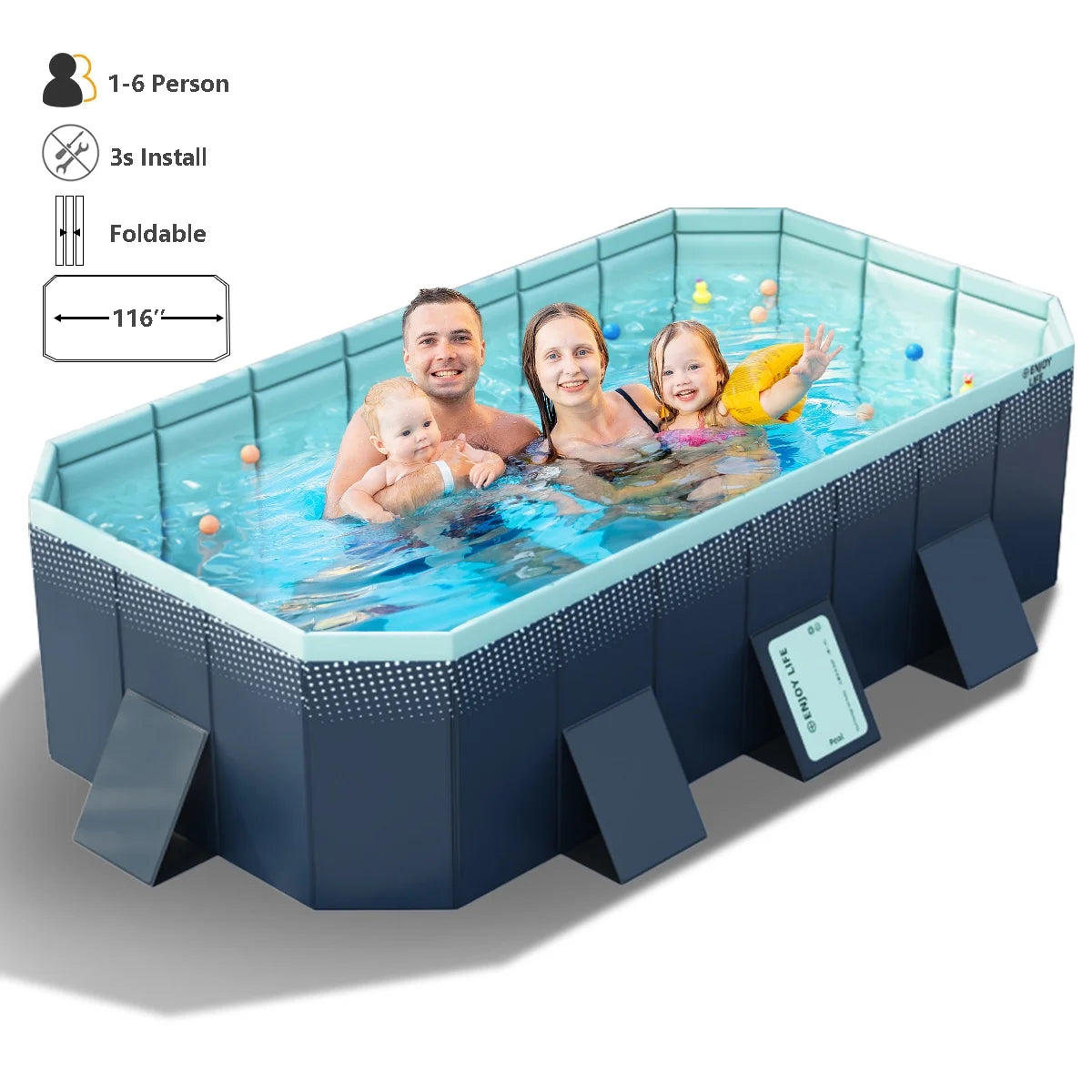 Foldable Above Ground Swimming Pool 82x55x21 C166